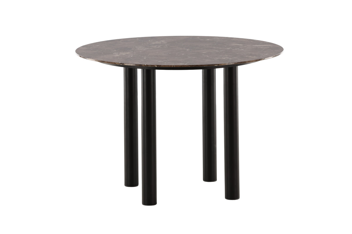 Havsten matbord med glasskiva ⌀106, svart