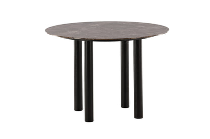 Havsten matbord med glasskiva ⌀106, svart