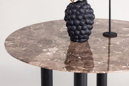 Havsten matbord med glasskiva ⌀106, svart