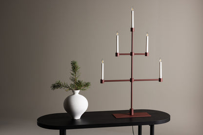 Avoriaz adventsljusstake, vinröd