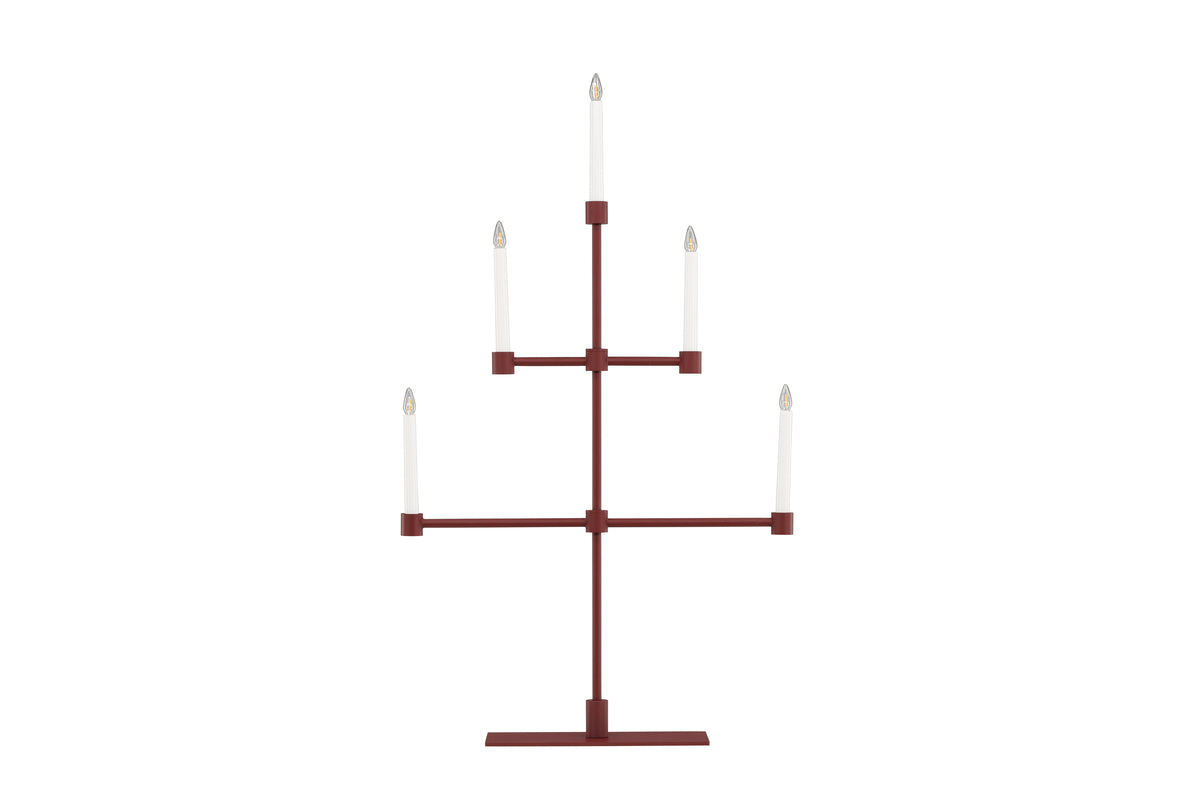 Avoriaz adventsljusstake, vinröd