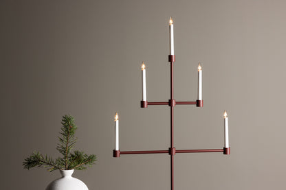 Avoriaz adventsljusstake, vinröd