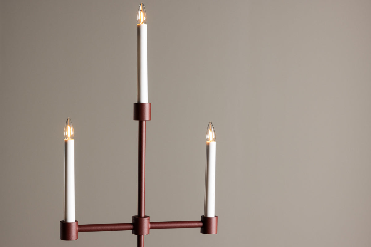 Avoriaz adventsljusstake, vinröd