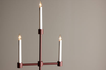 Avoriaz adventsljusstake, vinröd