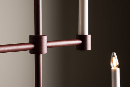 Avoriaz adventsljusstake, vinröd