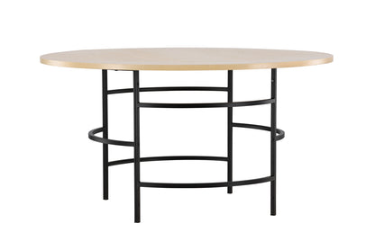 Copenhagen matbord ⌀140, vitputsad med svarta ben