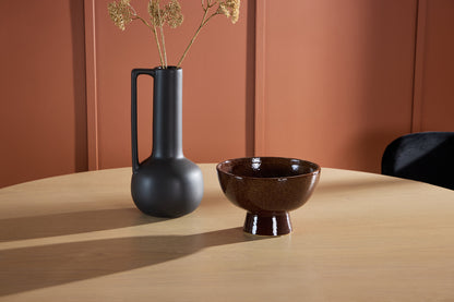 Copenhagen matbord ⌀140, vitputsad med svarta ben