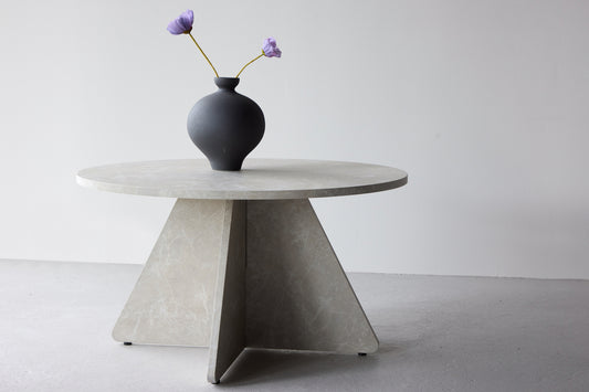 Bootcut soffbord, beige