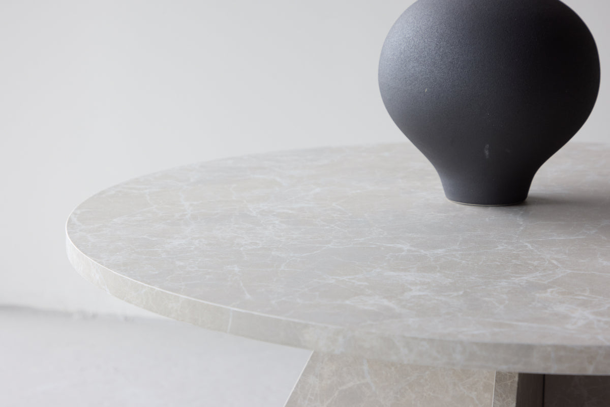 Bootcut soffbord, beige