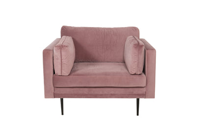 Boom fåtölj, rosa/svarta ben