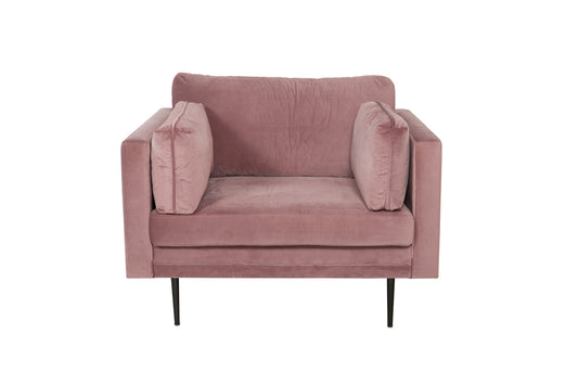 Boom fåtölj, rosa/svarta ben