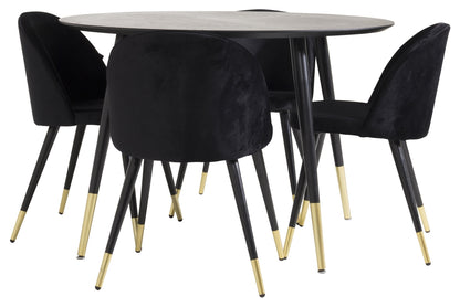 Dipp & Velvet matgrupp, svart (sammet)